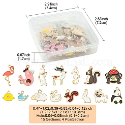 60шт 15 стиля подвески из сплава с эмалью&nbsp;FIND-FS0002-77