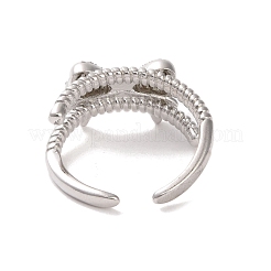 Открытое кольцо-манжета из латуни с микропаве из кубического циркония&nbsp;RJEW-K256-58E-P