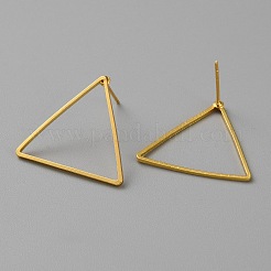 Серьги-гвоздики из золотой латуни с полой геометрией&nbsp;EJEW-WH0012-127B