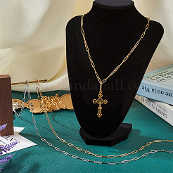 4м 2-х цветные латунные цепочки из скрепок&nbsp;CHC-TA0001-21