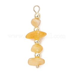 Кусочек натурального янтаря с круглыми подвесками из синтетического немагнитного гематита&nbsp;PALLOY-JF05007