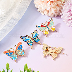 4 шт. 4-х цветные эмалевые булавки в форме бабочек&nbsp;JEWB-TA0001-21