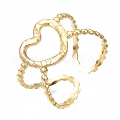 Кольцо-манжета в форме сердца из нержавеющей стали 304&nbsp;RJEW-T023-19G