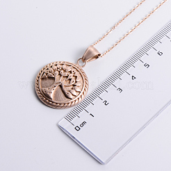Ожерелья из нержавеющей стали с круглым кулоном в виде дерева жизни&nbsp;BH2747