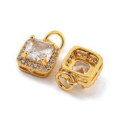 Латунные микропаве прозрачные подвески с фианитом&nbsp;KK-G490-23G