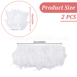 Украшение на манжеты одежды с отделкой из перьев петуха&nbsp;AJEW-WH0696-197B