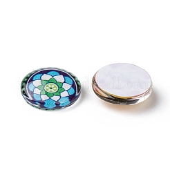 Мозаика печатных стакан наполовину круглый / купольные кабошоны&nbsp;GGLA-N004-12mm-G