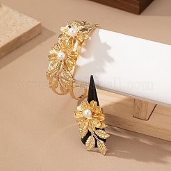 Наборы из цветочного сплава с браслетами-манжетами и кольцами&nbsp;FS-WGF897A-01