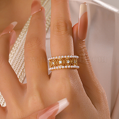 Латунь микро проложить кубический цирконий палец кольцо&nbsp;AH5761-1