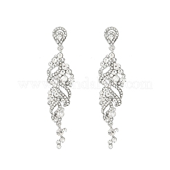 Серьги-гвоздики с кисточкой из цинкового сплава со стразами для женщин&nbsp;EJEW-S251-01P