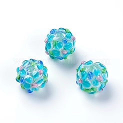 Ручной работы ухабистым Шарики Lampwork&nbsp;LS-LAMP-E021-07L