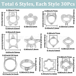 180шт 6 стиля 2-отверстия ccb пластиковая рамка для бусин&nbsp;CCB-SP0001-10P