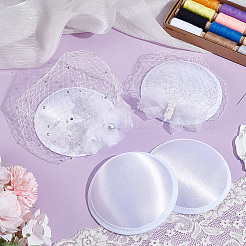 Атласная ткань с полиэстером плоская круглая шляпа-фасинатор основа для шляпного дела&nbsp;AJEW-WH0609-014