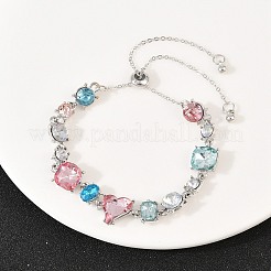 Браслеты-слайдеры из сплава со стразами&nbsp;BJEW-A156-04P