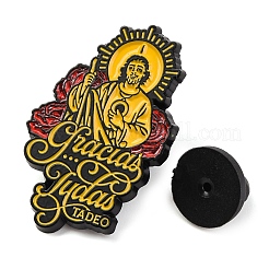 Брошь-булавка в виде цветка розы Сан Иуда из цинкового сплава с эмалью&nbsp;JEWB-S033-03B-01