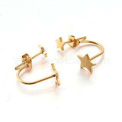 Ионное покрытие (ip) серьги-гвоздики из нержавеющей стали 304&nbsp;LS-EJEW-P045-14G