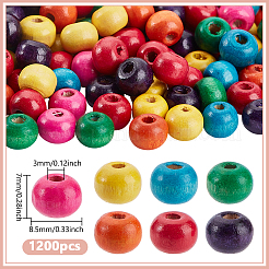 1200 шт деревянные бусины&nbsp;WOOD-UN0001-28