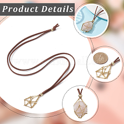 6 шт. 2 стиля латунных звеньевых цепочек макраме мешочек пустой держатель камней для изготовления подвесного ожерелья&nbsp;MAK-SC0001-40