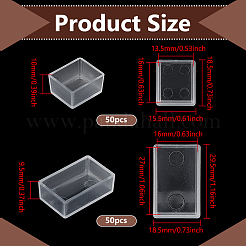 100 шт. 2 стиля прозрачные пластиковые пустые кюветы для акварельных красок&nbsp;KY-PH0002-24