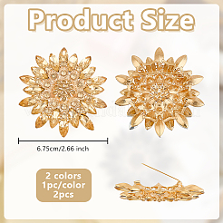 2шт. брошь-цветок из акрила с легким золотым сплавом в 2 цветах&nbsp;JEWB-OC0001-08