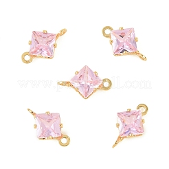 Латунные подвески-ромбы с кубическим цирконием&nbsp;KK-P347-04G