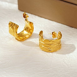 Серьги-гвоздики в форме буквы С из нержавеющей стали 304 в стиле ретро&nbsp;VD7473