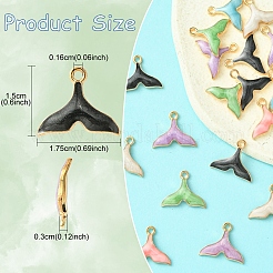 24шт 6 цвета сплава эмалевые подвески&nbsp;ENAM-FS0002-04