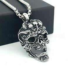 Панк ретро подвеска в виде черепа из нержавеющей стали 304 для мужчин&nbsp;CH2571