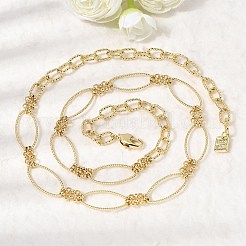 Ожерелья-цепочки из латуни с конским глазом&nbsp;NJEW-L013-15G