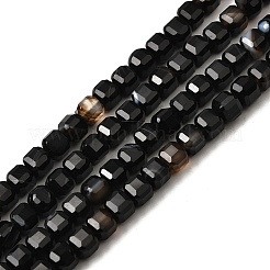 Натуральный черный агат бисер нитей&nbsp;G-F797-A19-01