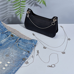 4 шт. 4 стиля латунных витых цепочек для кошелька&nbsp;HJEW-PH02054