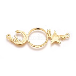 Звенья безеля с открытой задней частью котенка из цинкового сплава&nbsp;PALLOY-WH0039-02G-C