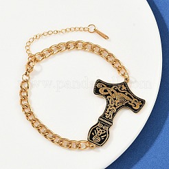 Браслеты из нержавеющей стали 304 с эмалированными звеньями&nbsp;LS-BJEW-P356-01B-G