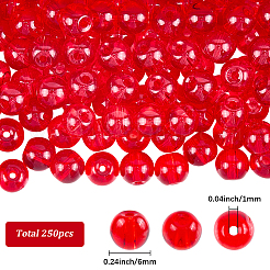 250шт стеклянные круглые бусины&nbsp;GLAA-SP0001-49A