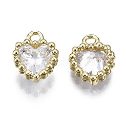 Подвески из прозрачного кубического циркония с инкрустацией из латуни&nbsp;ZIRC-S069-048B-G