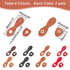 12 комплект из 4-х цветных кожаных сумок с пришивной застежкой-кнопкой&nbsp;FIND-WR0009-42