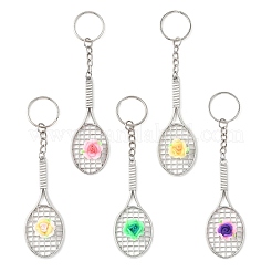 Железные брелоки в виде теннисной ракетки и цветка&nbsp;KEYC-JKC01443