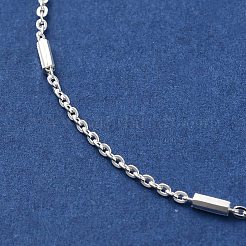 Браслет-цепочка из стерлингового серебра с граненой колонной 925 для женщин&nbsp;BJEW-E101-01S-08
