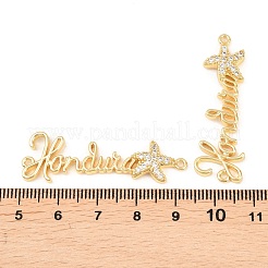 Шармы-соединители из латуни с микропаве из прозрачного кубического циркония&nbsp;KK-F931-29B-G