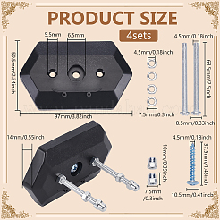 4 комплект настенных вешалок из АБС-пластика&nbsp;DIY-FG0007-52