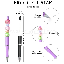 21шт 7 цвета пластиковых бисера ручки&nbsp;AJEW-YW0001-38