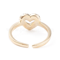 Латунные микро проложить манжеты кольца кубического циркония&nbsp;RJEW-F102-09G-02