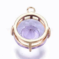 Прозрачные граненые стеклянные подвески&nbsp;GLAA-S193-035B-LG