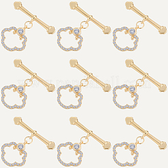 10шт латунь микро проложить прозрачные фианиты застежки-тоггл&nbsp;KK-BBC0021-02G