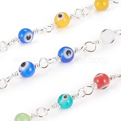 3.28 фут ручной работы сглаз лэмпворк круглые бисерные цепочки&nbsp;X-CHC-G009-A-S04
