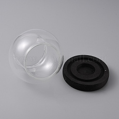 Стеклянный подсвечник рондель&nbsp;DJEW-WH0043-13B