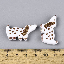 Печатные непрозрачные бусины из смолы&nbsp;RESI-N043-04B