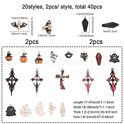 40шт 20 стиля сплава эмалевые подвески&nbsp;ENAM-CA0001-48-RS