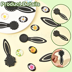 Наборы для самостоятельного изготовления овальных и плоских круглых закладок с цветком&nbsp;DIY-SC0032-06