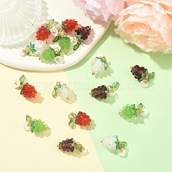 5 шт. подвески в виде винограда ручной работы из смолы и акрила&nbsp;PALLOY-YW00128-01